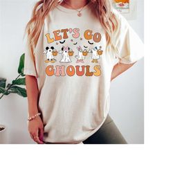 lets go ghouls mickey and friends comfort color shirt, disney mickey halloween shirt, disney halloween matching shirt,