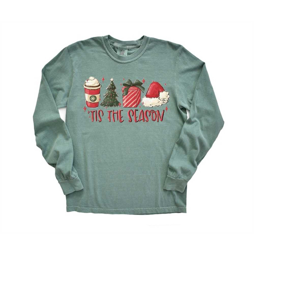 Long Sleeve Retro Christmas Comfort Colors Shirt, Tis The Season Hot Cocoa, Vintage Holiday Shirt, Santa Shirt, Retro Ch.jpg