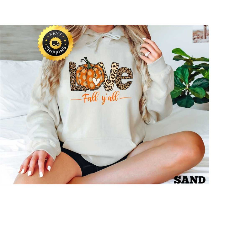 Love Fall Y'all Hoodie, Leopard Print Fall Love Sweatshirt, Hello Pumpkin Love shirt, Thanksgiving Love Gift, Thanksgivi.jpg