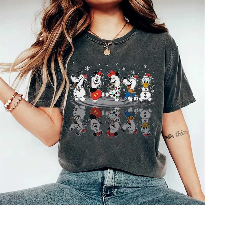 Mickey and Friends Christmas Snowman Shirt, Disneyland Disneyworld Xmas Tee, Christmas Disney Family Shirts, Mickey's Ve.jpg