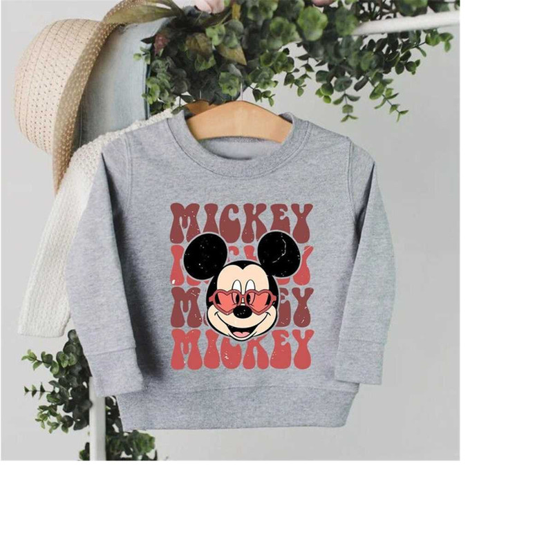 Mickey Valentines Sweatshirt, Toddler Sweatshirt, Kids Valentines Day Shirt, Baby Valentines Shirt, Disney Sweater, Val.jpg