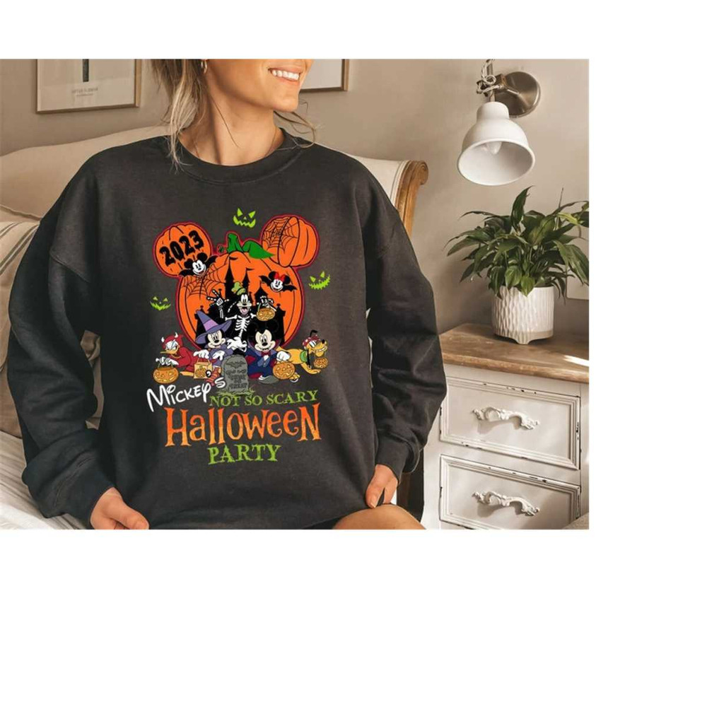 Mickey's Not So Scary Halloween Party 2023 Sweatshirt, Mickey & Friends Pumpkin Shirt, Disney Halloween Shirts, Disney w.jpg