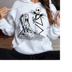 nightmare before christmas halloween tshirt, vintage skeleton sweatshirt, nightmare spooky tee, jack and sally the lover