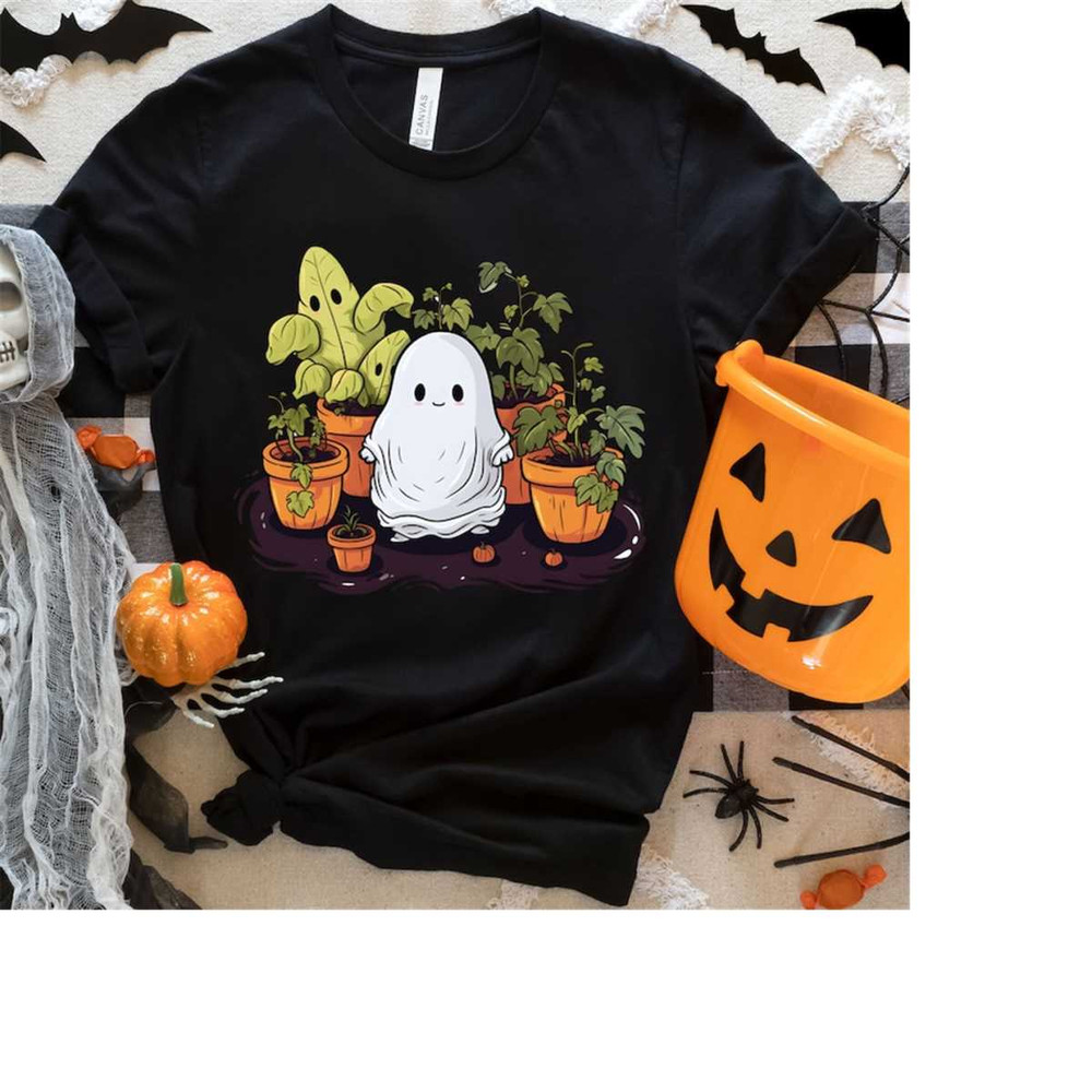 Plant Lovers Gardening Halloween Tshirt, Cute Ghost Plant Sweatshirt, Ghost Sweatshirt, Comfort Color Ghost Plant Shirt,.jpg