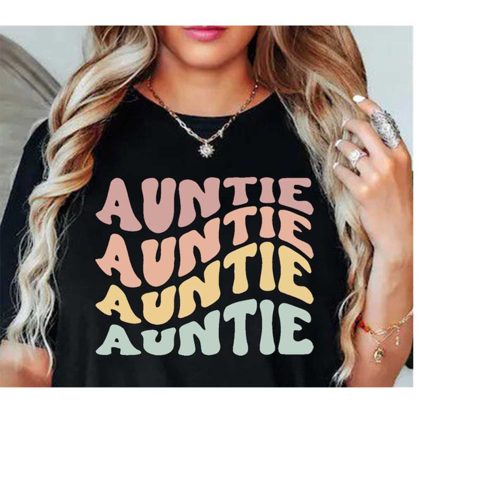 Retro Auntie Shirt, Auntie Tee, Auntie Aunt Shirt, Pregnancy announcement, Gift for Aunt, Pregnancy reveal Aunt, Cool Au.jpg