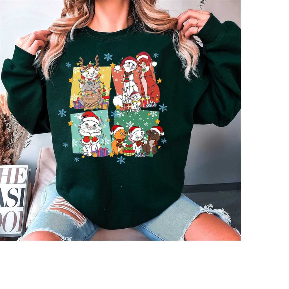 Retro Disney Cats Christmas Sweatshirt, Aristocats Christmas Lights, Toulouse, Berlioz Christmas Tree Shirt, Mickey's Ve.jpg