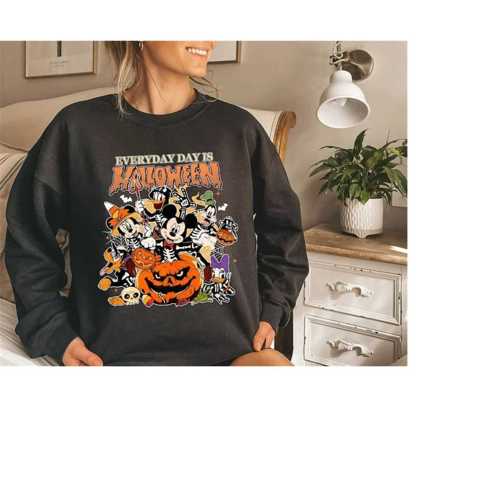 Retro Disney Halloween Sweatshirt, Everyday Is Halloween Shirt, Disney Skeleton Shirt, Mickey Skeleton, Mickeys Not So S.jpg