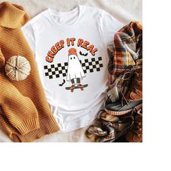 retro halloween comfort colors shirt, creep it real shirt, vintage ghost halloween shirt, witch shirt, retro fall shirt,