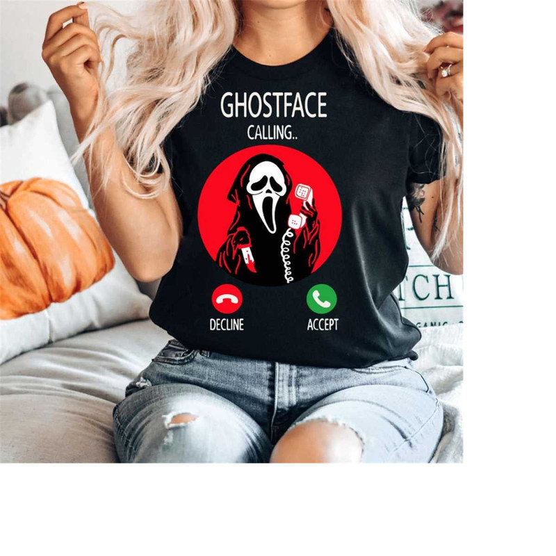 Scream Ghostface Club Calling Tshirt, Vintage Ghost Halloween Sweatshirt, Halloween Ghostface Tshirt, Halloween Witch Te.jpg