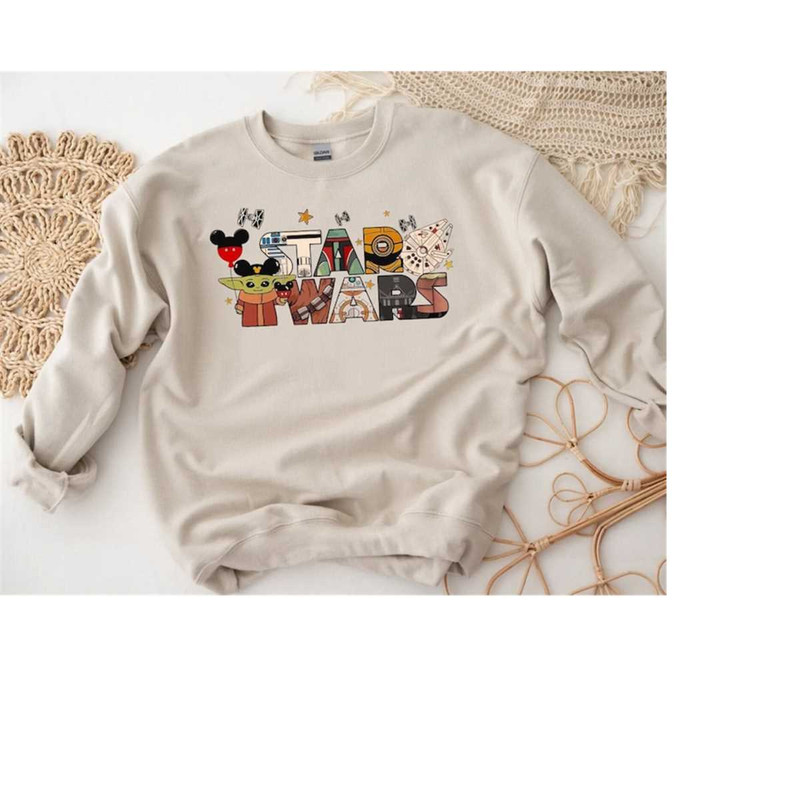 Star Wars Sweatshirt, Star Wars Group Sweatshirt, Grogu Shirt, Grogu Balloon Shirt, Star Wars Logo Hoodie, Disney Matchi 1.jpg