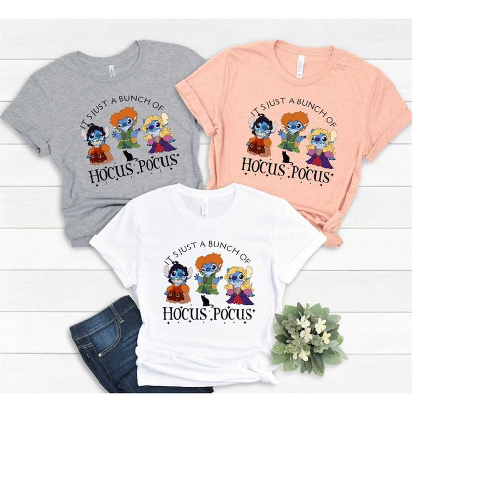 Stitch Halloween Shirt, It's Just A Bunch Of Hocus Pocus Shirt, Horror Stitch Shirt, Halloween Party Shirt,Matching Hal 1.jpg