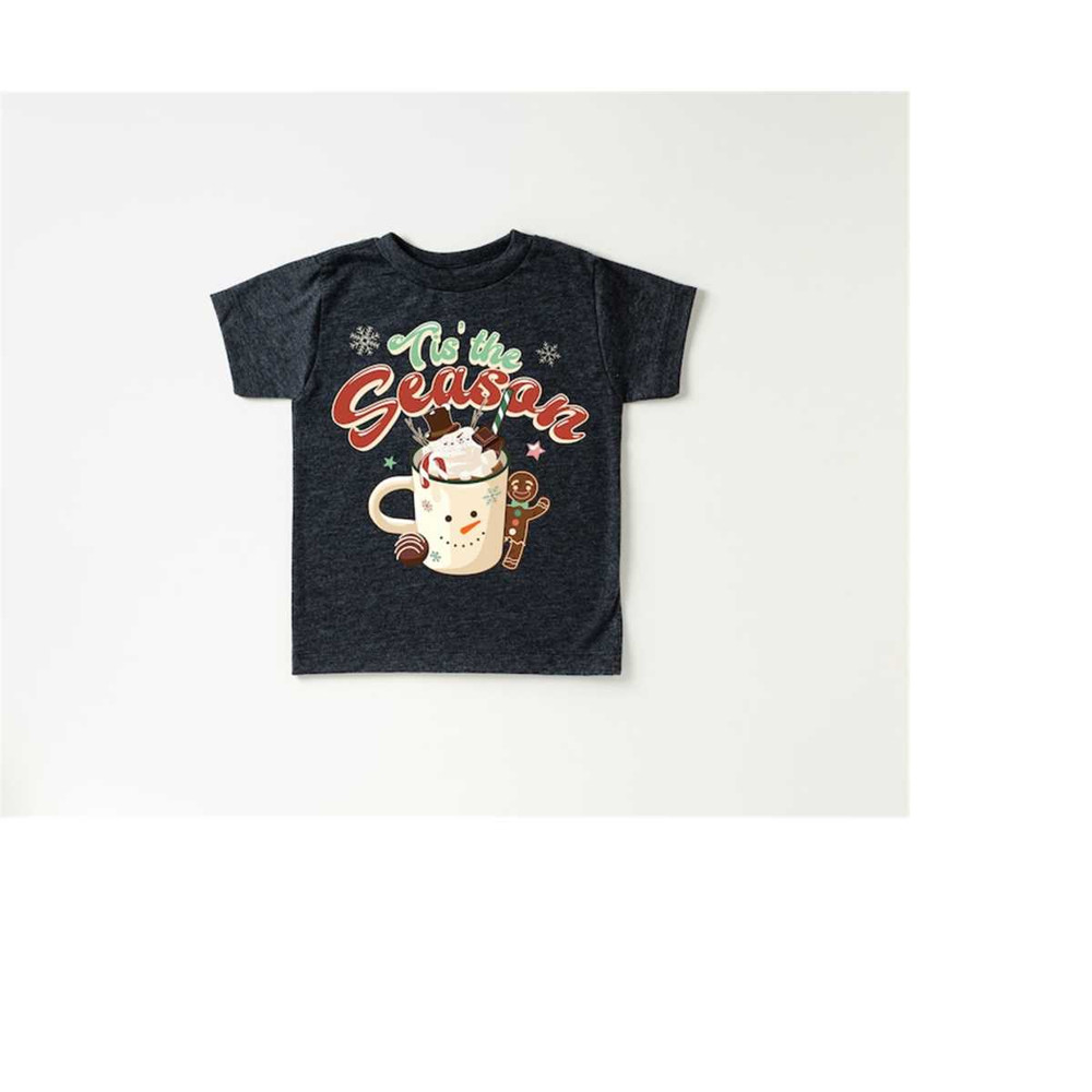 Tis The Season Tree Toddler Tee, Christmas Season Shirt, Cute Holiday Girls Shirt, Toddler Youth Santa Tee, Retro Boho C.jpg