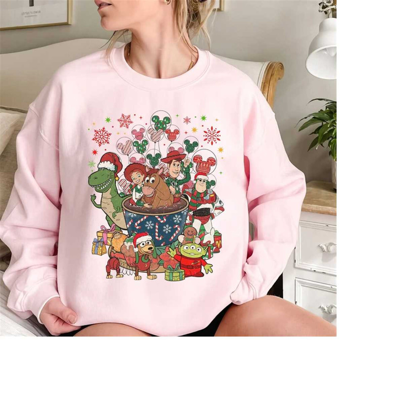 Toy Story Group Mickey Balloon Tea Cup Christmas Costume Sweatshirt, Disney Buzz Woody Rex Alien Xmas Tee, Mickey Very M 1.jpg
