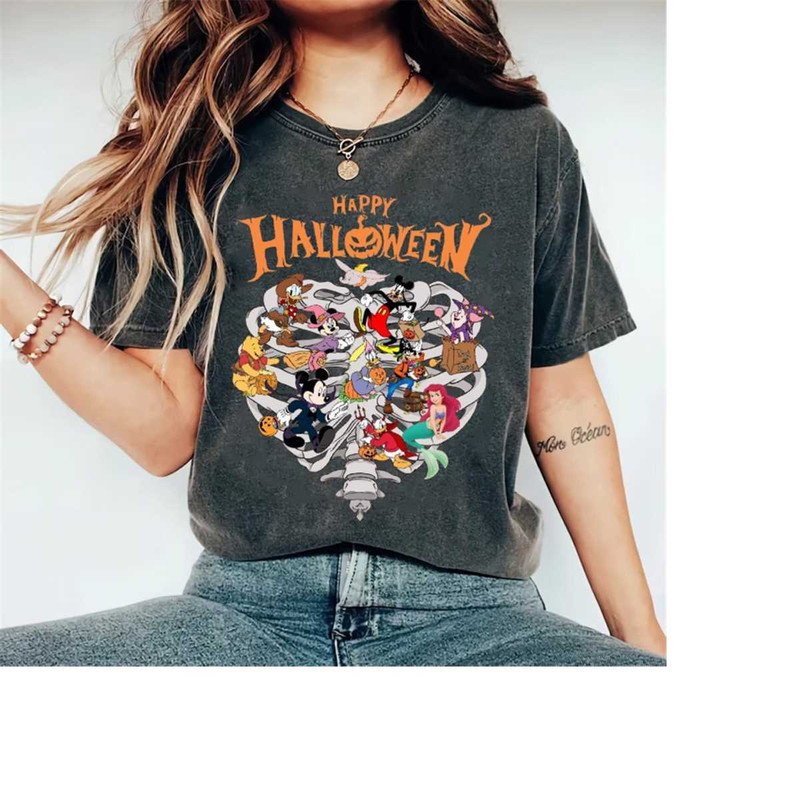 Vintage Disney Halloween Shirt, Halloween Matching Tee, Retro Mickey Not So Scary Shirt, Trick or Treat Shirt, Halloween.jpg