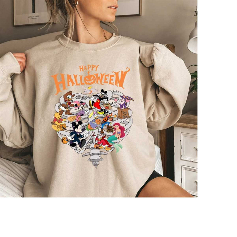 Vintage Disney Halloween Sweatshirt, Halloween Matching Tee, Mickey Not So Scary Shirt, Trick or Treat Shirt, Halloween.jpg