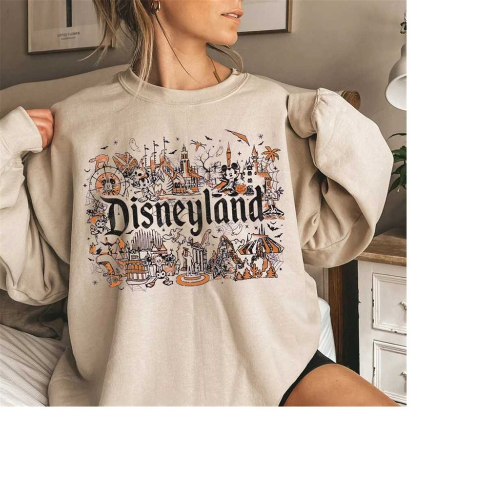 Vintage Disneyland Halloween Sweatshirt, Mickey and Friends Skeleton Shirt, Disneyland Park Halloween, Disney Family Hal.jpg