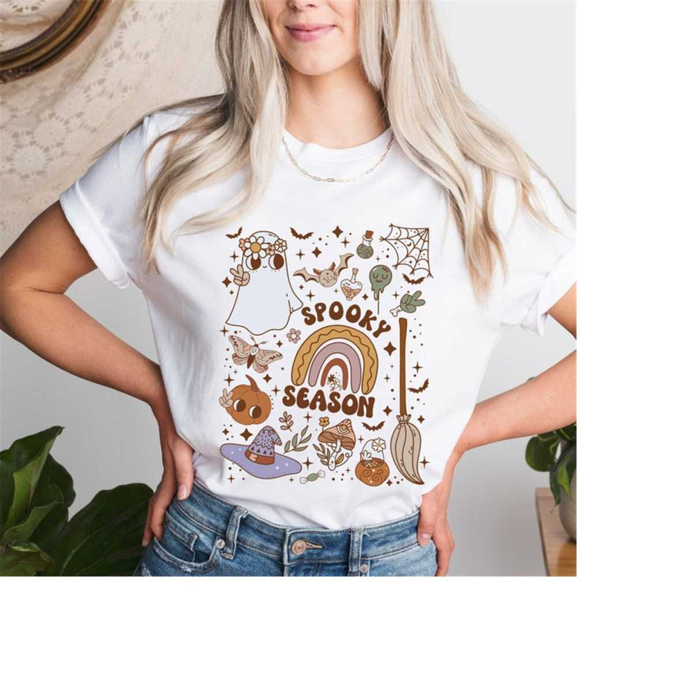 Vintage Halloween Sticker Spooky Season Tshirt, Halloween Sweatshirt, Halloween Ghost Rainbow Shirt, Fall Sweatshirt, Fu.jpg