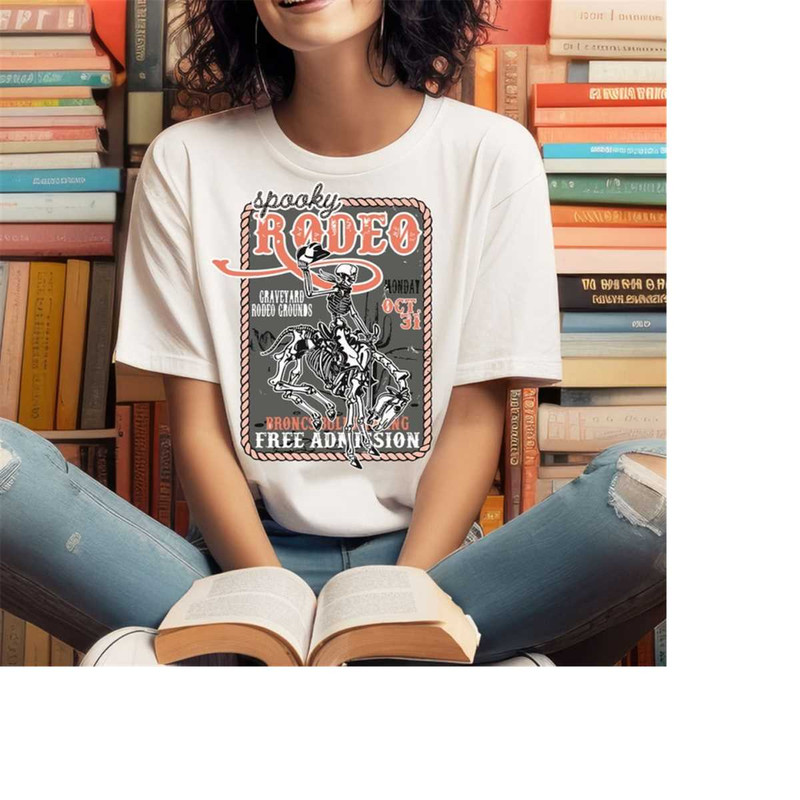 Vintage Halloween Western Rodeo Poster Tshirt, Vintage Ghost Halloween Sweatshirt, Vintage Halloween Tshirt, Retro Fall.jpg