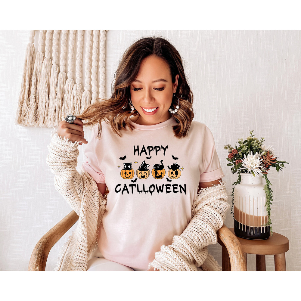 Cute Fall Ghost Cats Shirt Catlloween Shirt Halloween Cats Shirt Spooky Season T Shirt 2023 Halloween Tee Ghost Shirt Black Cat Shirt.jpg