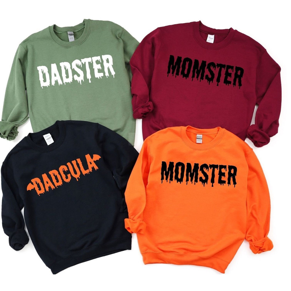 Family Halloween Sweatshirt, Dadster, Momster, Dadcula Sweatshirt, Matching Halloween Sweatshirt, Couple Halloween Tee, Gift Sweatshirt.jpg