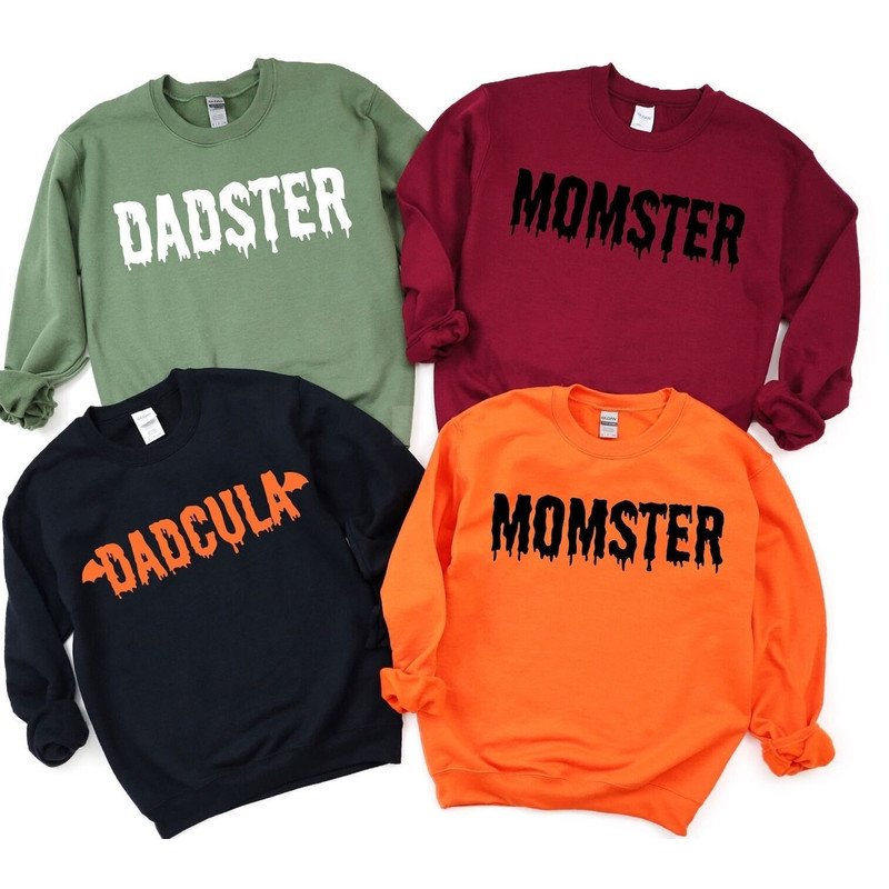 Family Halloween Sweatshirt, Dadster, Momster, Dadcula Sweatshirt, Matching Halloween Sweatshirt, Couple Halloween Tee, Gift Sweatshirt.jpg