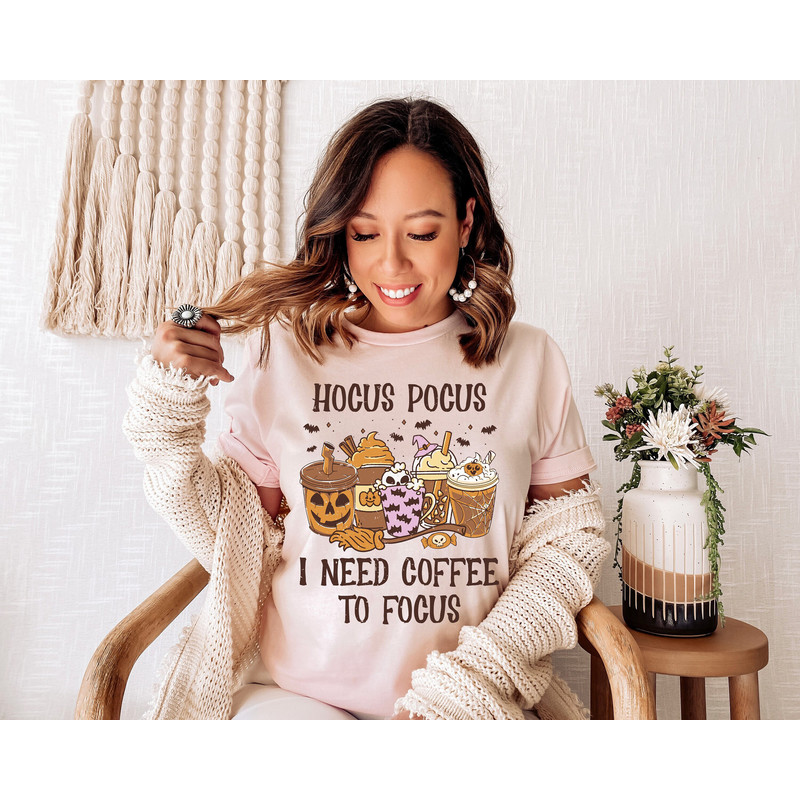 I Need Coffee To Focus Shirt Halloween T Shirts Witches Coffee Shirt Halloween Gift For Coffee Lovers Tee Pumpkin Spice Shirt Cute Halloween.jpg