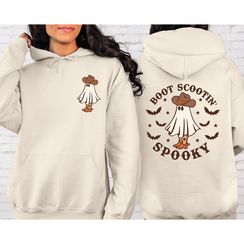 Boot Scootin Spooky Front And Back Sweatshirt or Hoodie, Halloween Gift, Halloween Sweater,Cowboy Ghost Shirt,Western Halloween Sweatshirt.jpg