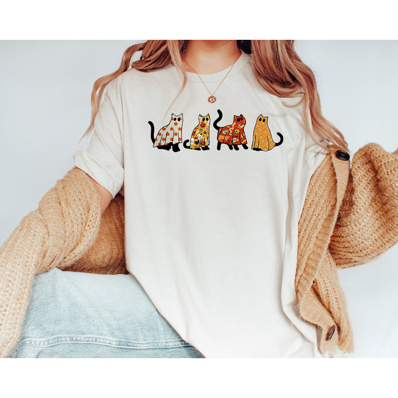 Ghost Cat Shirt, Halloween Shirt, Trendy Women Shirt, Cat Lover Shirt, Black Cat Shirt, Cat Shirt, Funny Cat Ghost T-Shirt.jpg