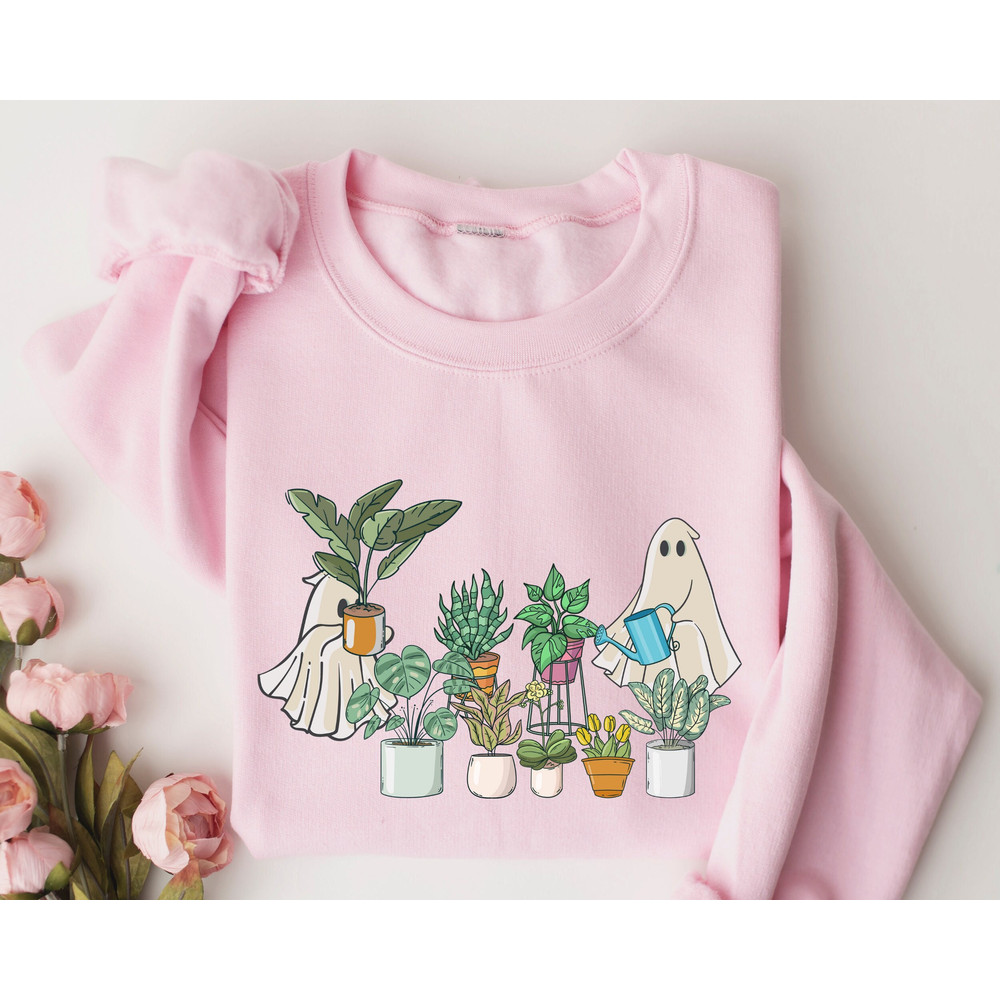 Ghost Plant Sweatshirt, Halloween Plant Lady Sweatshirt, Gardening Sweatshirt Gift, Crazy Plant Lady,Halloween Sweatshirt,Plant Mama Sweater.jpg