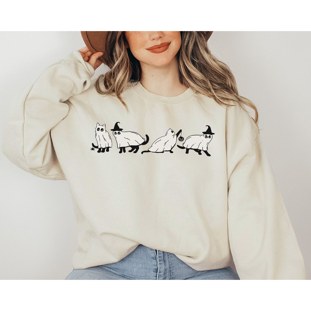 Halloween Ghost Cat Sweatshirt, Cat Sweatshirt, Halloween Sweater, Halloween Cat Sweatshirt, Cat Lover Hoodie,Black Cat Hoodie,Spooky Season.jpg