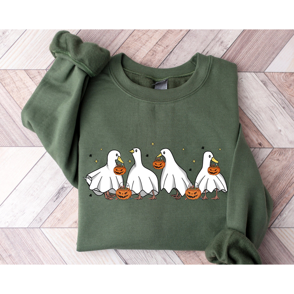 Halloween Ghost Ducks Sweatshirt, Halloween Sweatshirt, Halloween Ghost Ducks Hoodie, Ghost Ducks Shirt, 2023 Halloween, Retro Spooky Season.jpg