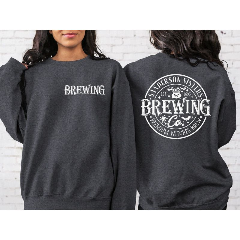 2 Side Sanderson Sisters Brewing Co Pocket Size Sweatshirt, Sanderson Sister Shirt, Halloween Shirt, Sanderson, Sanderson Sisters Sweatshirt.jpg