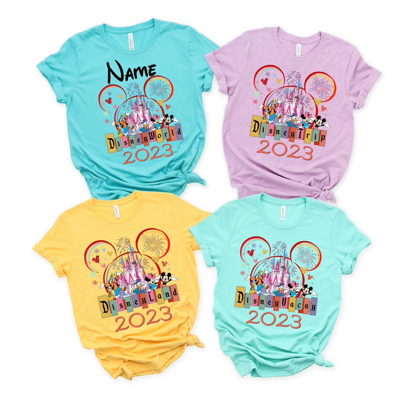 Personalized Disney 2023 Trip Shirts, Customizable Disney Vacay Shirts, Custom Name Disney Tees, Mickey Shirts, Daisy, Goofy, Disneyland.jpg
