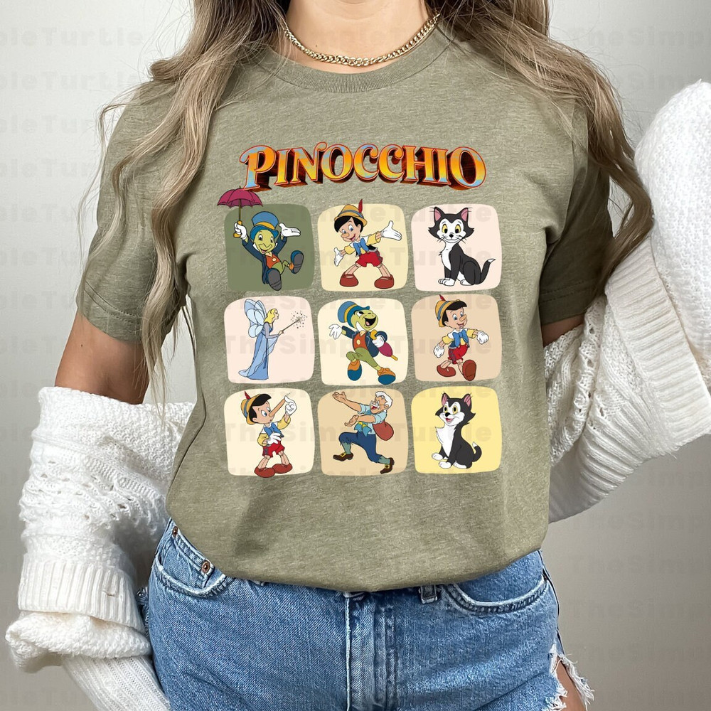 Pinocchio Characters Shirt,Jiminy Cricket - Figaro - The Fairy With Turquoise Hair - Geppetto, Pinocchio Gift Shirt, Pinocchio Vacation Tee.jpg
