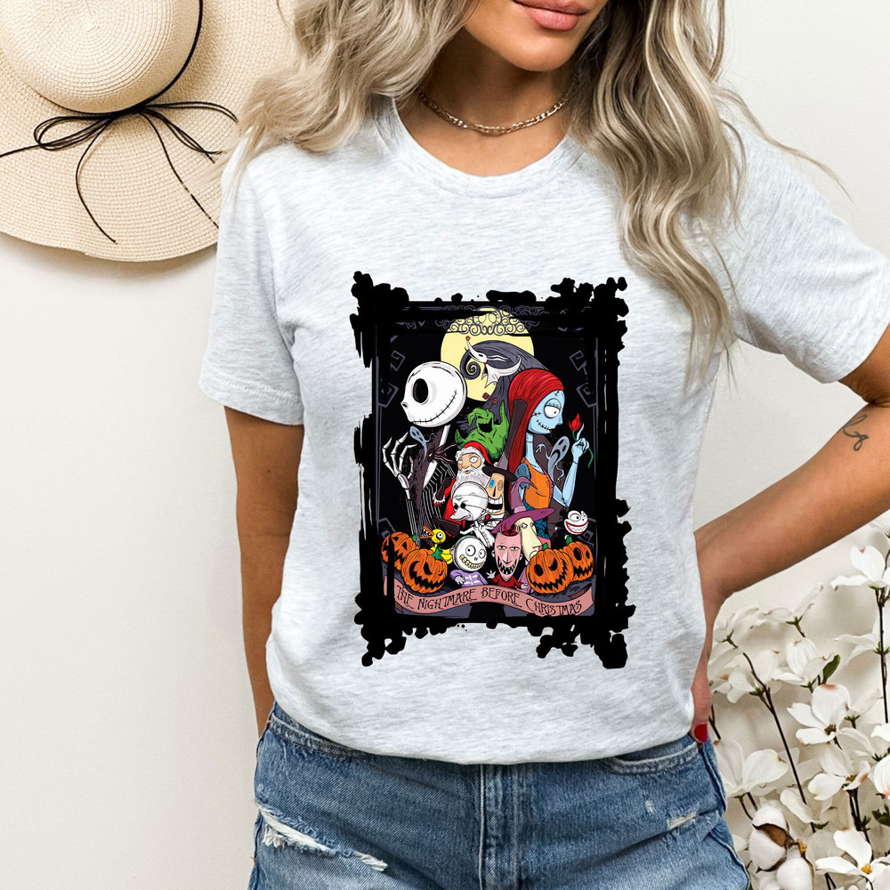 Halloween Jack And Sally Tshirt, Fall Vintage Skeleton Sweatshirt, Horror Halloween Pumpkin Tee, Nightmare Before Christmas Shirts.jpg
