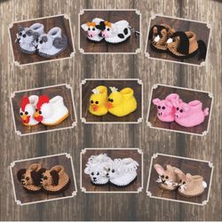 Animal Booties,  Amigurumi PDF Pattern toys patterns