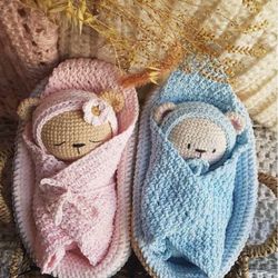 Baby Bears Cradle,  Amigurumi PDF Pattern toys patterns