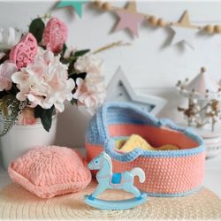 Baby in basket,  Amigurumi PDF Pattern toys patterns