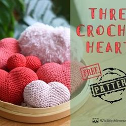 Three Crochet Hearts