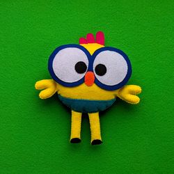 Lingokids Songs for Kids. Handmade felt Billy bird toy