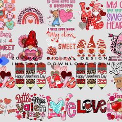 valentine's day t-shirt bundle: 24 png designs for pod – perfect for t-shirts, sweatshirts, hoodies, and more!