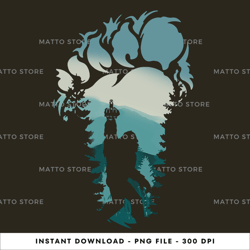 bigfoot middle finger digital png file, instant download, png download