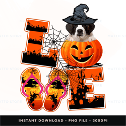 love halloween saint bernard dogdad, dogmom, dogs digital png file, png download