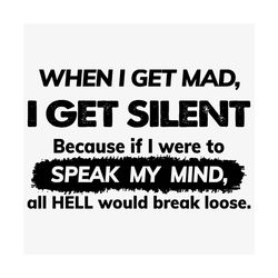 when i get mad i get silent svg, trending svg, i get mad svg, i get silent, speak my mind svg, quote svg, funny quote sv