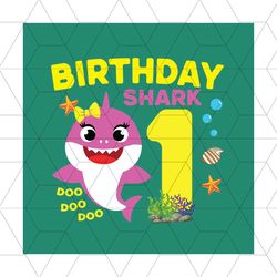birthday baby shark 1 year old svg, birthday svg, birthday shark svg, 1st birthday shark, baby shark svg, 1st birthday s