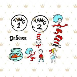 dr seuss thing 1 thing 2 svg, trending svg, dr seuss svg, thing svg, cat in hat svg, catinthehat svg, thelorax svg, dr s