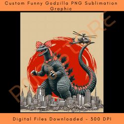 custom funny godzilla png sublimation