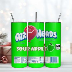 Air Heads Sour Apple 20Oz Tumbler Wrap Sublimation Design, 20OZ Tumbler Wrap Design