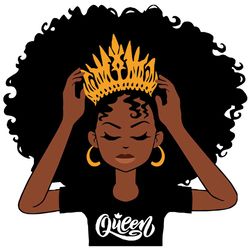 African American Queen svg,svg,Black Girl Magic svg, Afro woman svg,Black woman svg, black girl svg,svg cricut, silhouet