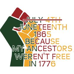 junteenth 1865 because my ancestors weren't free in 1776,juneteenth svg,since 1865 gift,juneteenth,black history month,i